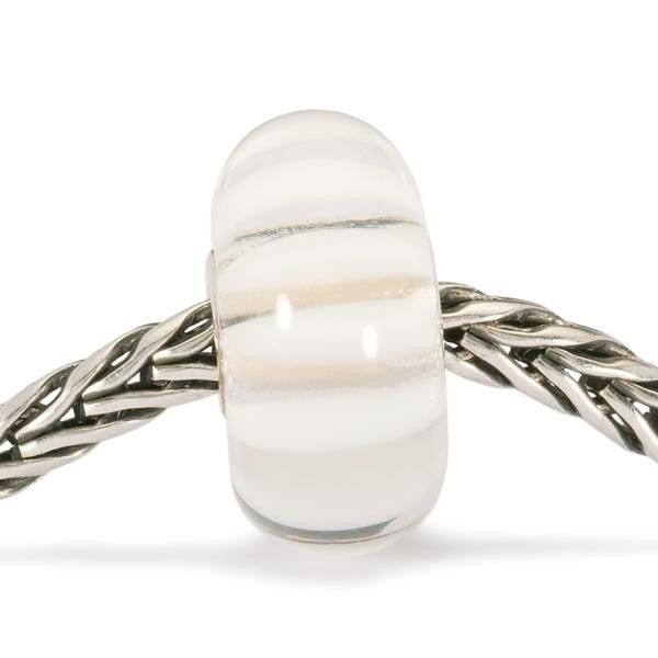 Trollbeads Glass Beads White Stripe on Troll Bracelet
